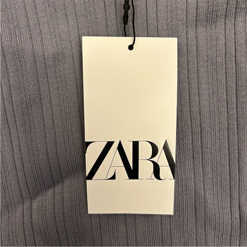 Zara Women's Long Sleeves Mini Dress Size M Gray Fitted Knit Stretch NWT $49.90 - Picture 14 of 16